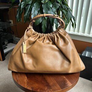 GUCCI Jackie Leather Tote Bag Cognac Tan RARE